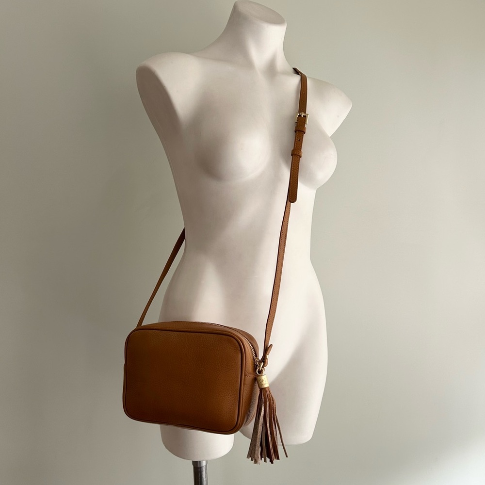 GiGi New York Madison Pebbled Leather Crossbody in Tan, NEW - Picture 13 of 15